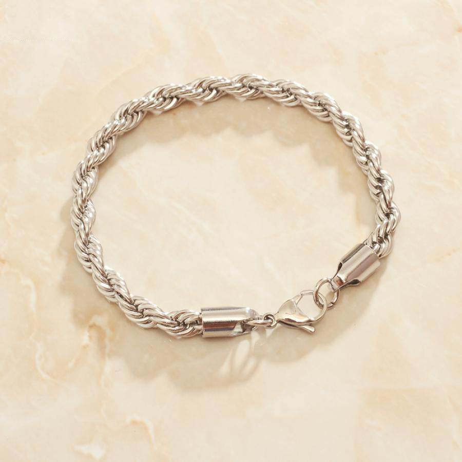 Gold Thick Rope Chain Link Bracelet